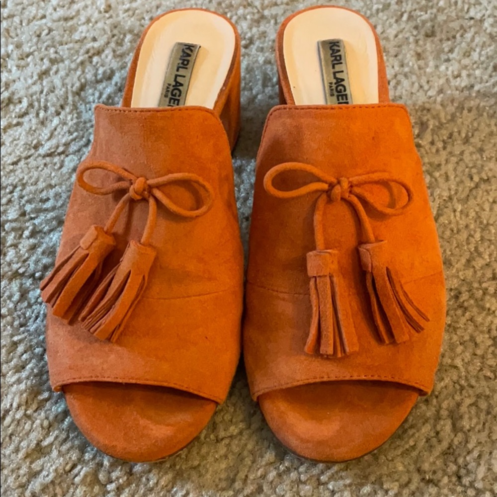 COPY - Karl Lagerfield orange sandals